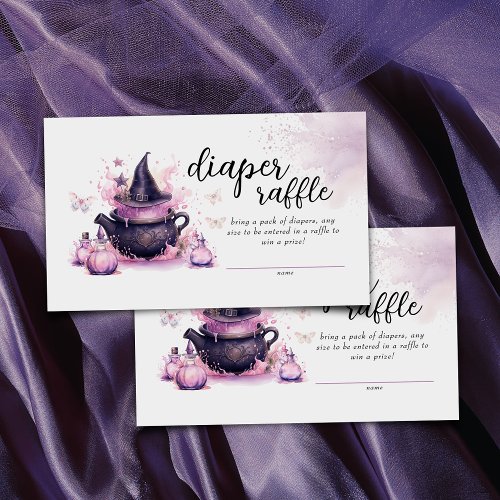 Halloween Themed Pink Diaper Raffle Baby Shower  Enclosure Card