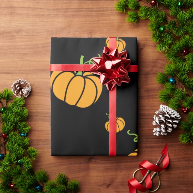Halloween themed pumpkin  wrapping paper (Holiday Gift)