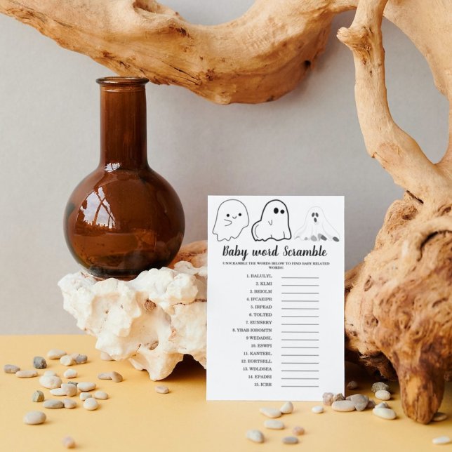 Halloween themes word scramble baby shower game (Creator Uploaded)