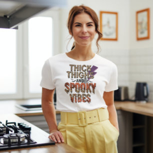 HALLOWEEN THICK THIGHS AND SPOOKY VIBES LEOPARD T-Shirt