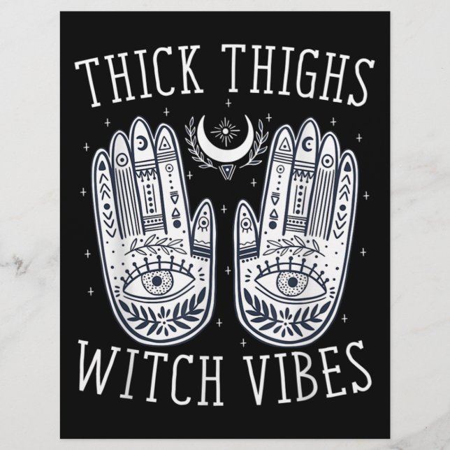 Halloween Thick Thighs Witch Vibes Letterhead (Front)