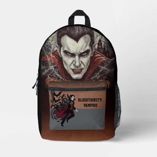 Halloween, Thirsty Vampire , Pumpkin Patch  Printe Printed Backpack (Front)