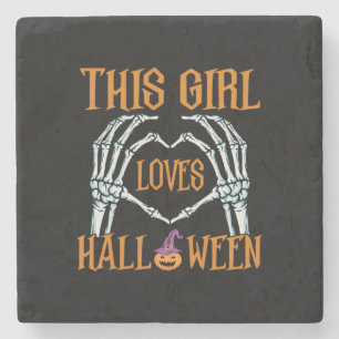 Halloween This Girl Loves Halloweens Birthday Stone Coaster