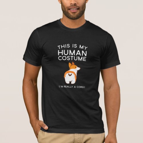 Halloween This Is My Human Corgi Costume T_Shirt