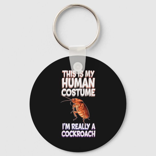Halloween This Is My Human Costume I'm Really A Ro Keychain (Front)