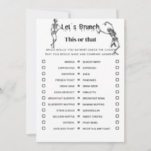 Halloween This Or That Brunch Party Game Invitation