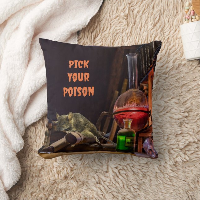 Halloween Throw Pillow, Pick Your Poison Pillow (Blanket)