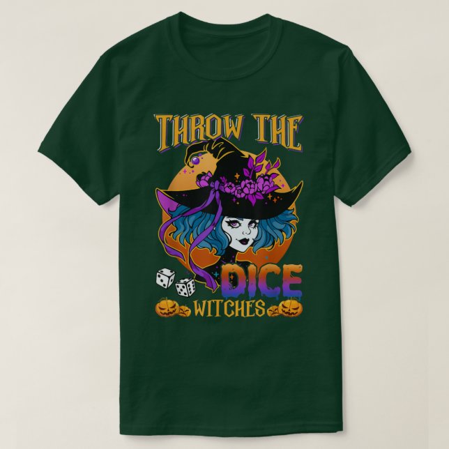 Halloween Throw the Dice Witches Bunco Halloween B T-Shirt (Design Front)