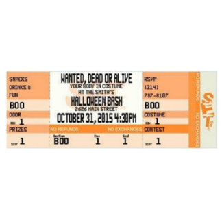Halloween Ticket Invitations - Qty of 20 Tickets