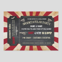 Halloween Ticket Party Invitation Circus Scare