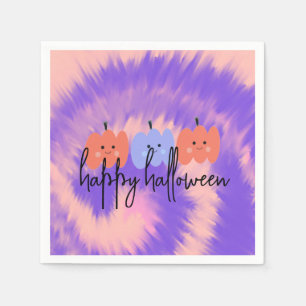 Halloween Tie Dye Pumpkin Hand Drawn Napkins
