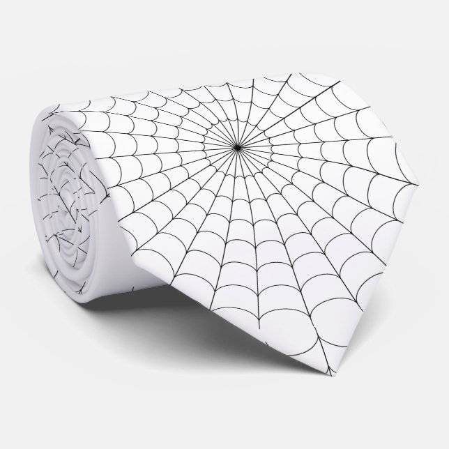 Halloween Tie/Spider Web Neck Tie (Rolled)