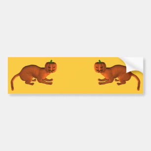 Halloween Tiger Cat Bumper Sticker