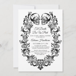 Halloween Til Death Do Us Part Bridal Shower Invitation