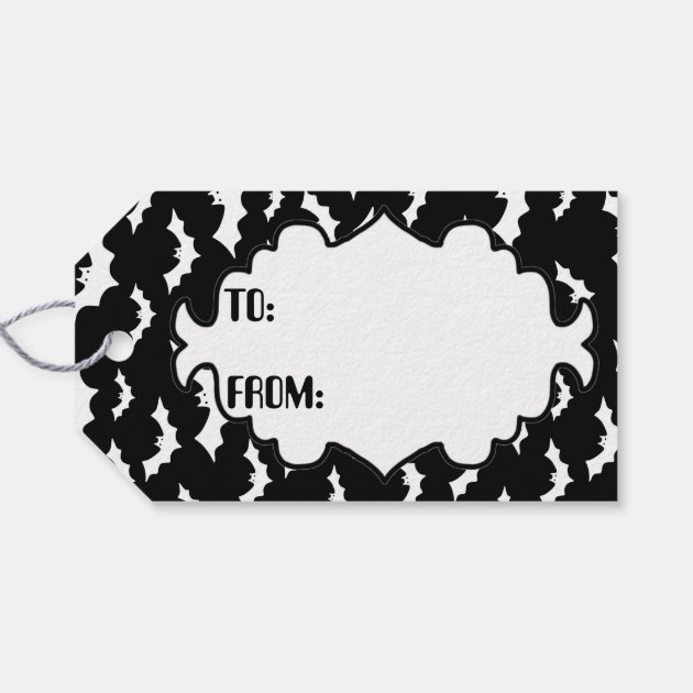 Halloween Tiled Bats Party Customizable Tag