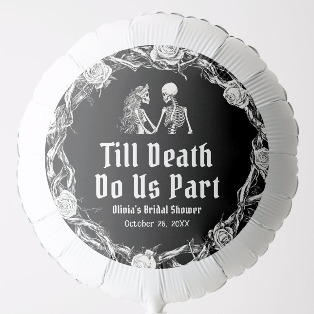 Halloween Till Death Do Us Part Bridal Shower Balloon (Front)