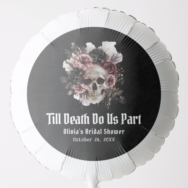 Halloween Till Death Do Us Part Bridal Shower Balloon (Front)