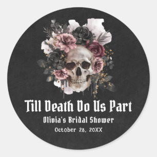 Halloween Till Death Do Us Part Bridal Shower Classic Round Sticker