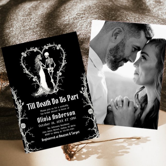 Halloween Till Death Do Us Part Bridal Shower Invitation (Creator Uploaded)