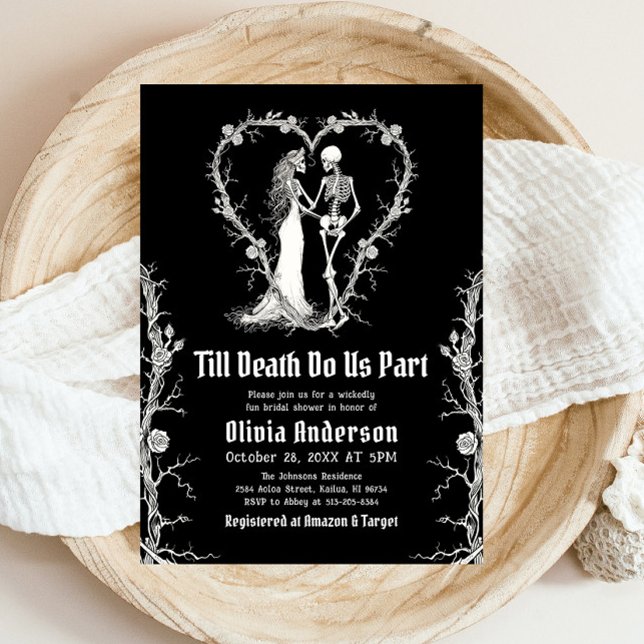 Halloween Till Death Do Us Part Bridal Shower Invitation (Creator Uploaded)