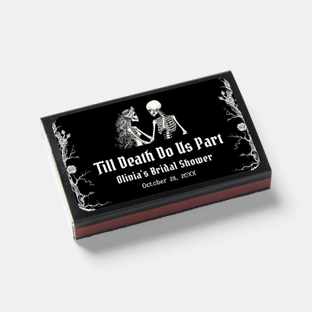 Halloween Till Death Do Us Part Bridal Shower Matchboxes (Front Closed)