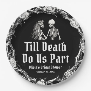 Halloween Till Death Do Us Part Bridal Shower Paper Plates
