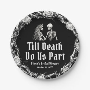 Halloween Till Death Do Us Part Bridal Shower Paper Plates