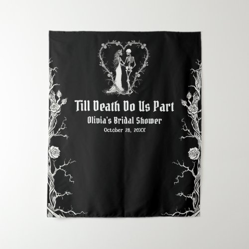 Halloween Till Death Do Us Part Bridal Shower Tapestry