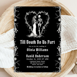 Halloween Till Death Do Us Part Gothic Wedding Invitation
