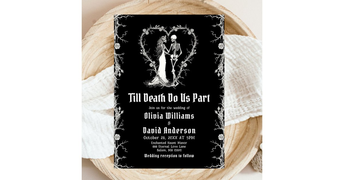 Halloween Till Death Do Us Part Gothic Wedding Invitation | Zazzle