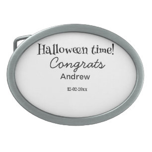 Halloween time congrats add name date year graduat belt buckle