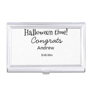 Halloween time congrats add name date year graduat business card case