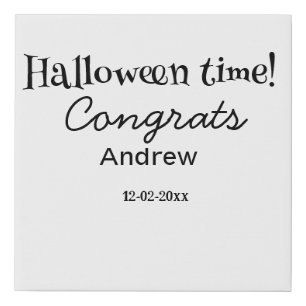Halloween time congrats add name date year graduat faux canvas print
