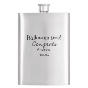 Halloween time congrats add name date year graduat flask