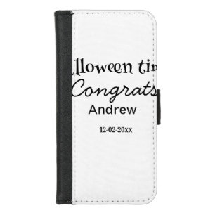 Halloween time congrats add name date year graduat iPhone 8/7 wallet case