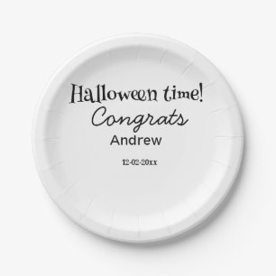 Halloween time congrats add name date year graduat paper plates