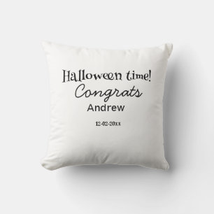 Halloween time congrats add name date year graduat throw pillow