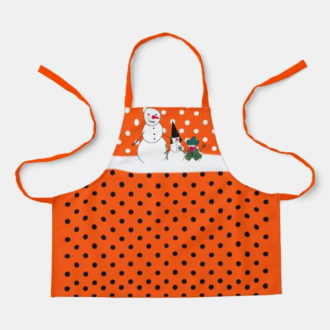 Halloween Time for Snowmen Apron (Front)