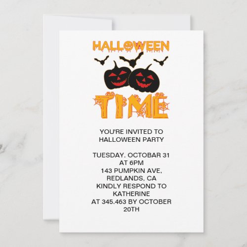 Halloween time  invitation