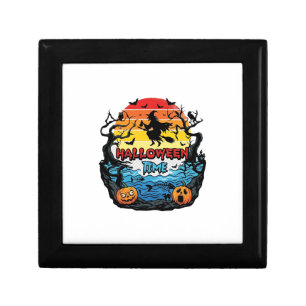 Halloween Time Witch Pumpkins Bats Sunset_1 Gift Box