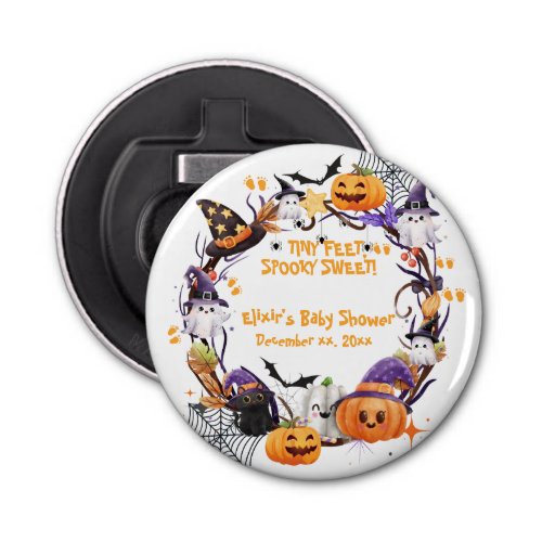 Halloween Tiny Feet Spooky Sweet Baby Shower Bottle Opener