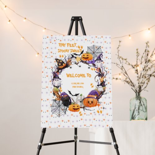 Halloween Tiny Feet Spooky Sweet Baby Shower  Foam Board