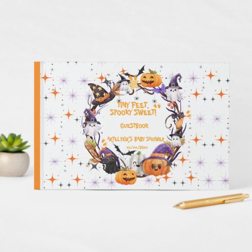 Halloween Tiny Feet Spooky Sweet Baby Shower  Guest Book