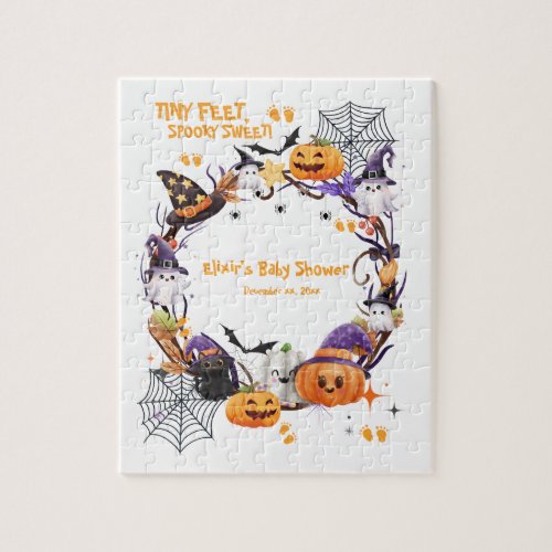 Halloween Tiny Feet Spooky Sweet Baby Shower Jigsaw Puzzle