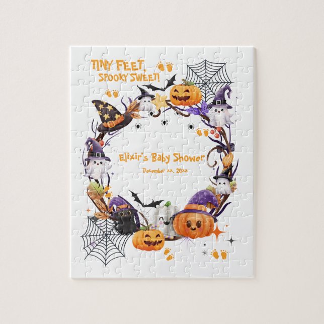 Halloween Tiny Feet, Spooky Sweet Baby Shower Jigsaw Puzzle (Vertical)