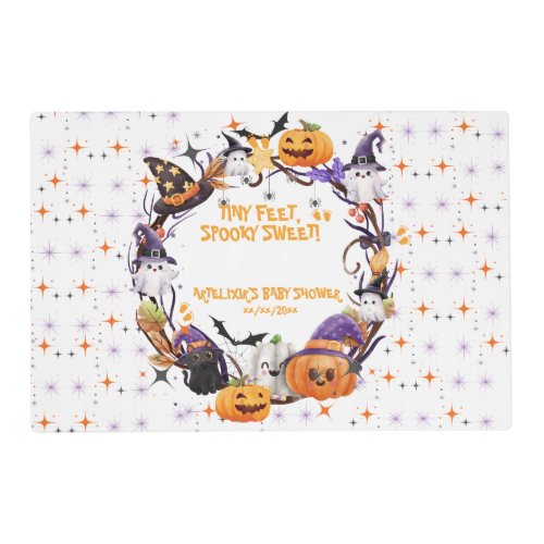 Halloween Tiny Feet Spooky Sweet Baby Shower  Placemat