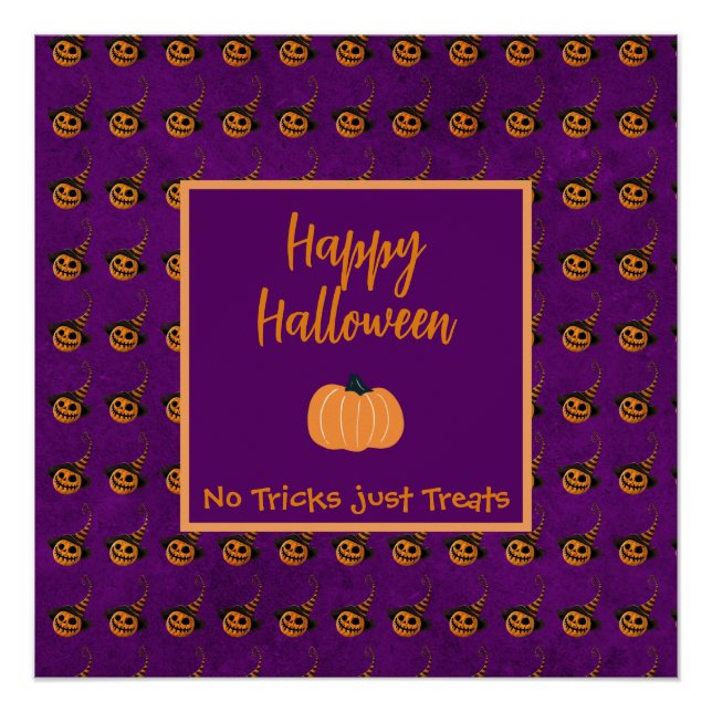 Halloween tiny orange pumpkins trick or treat  poster (Front)