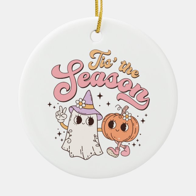 Halloween Tis the Season Ceramic Ornament (Front)