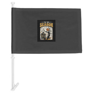 Halloween Tis The Season Haunted House Design_1 Car Flag