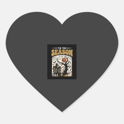Halloween Tis The Season Haunted House Design_1 Heart Sticker